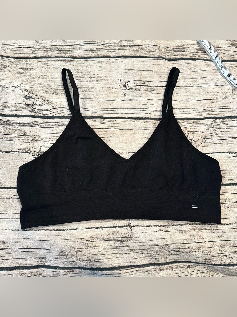 Branwyn Essential Bralette; Merino Wool; black; Size Medium, sustainable natural
